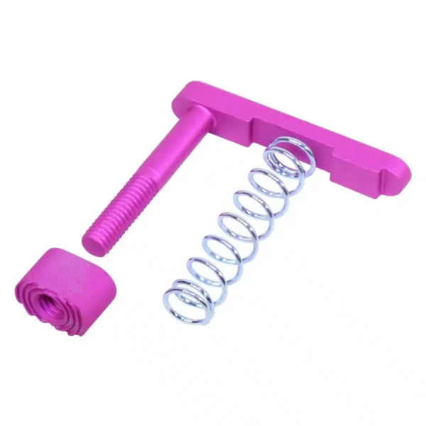 a pink handle with springs and springs on a white background