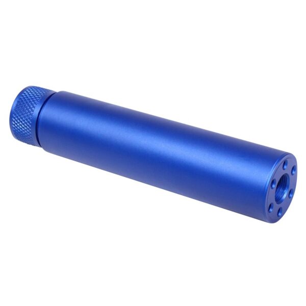a blue cylinder with a hole in the middle