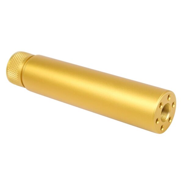 a gold cylinder with a hole in the middle