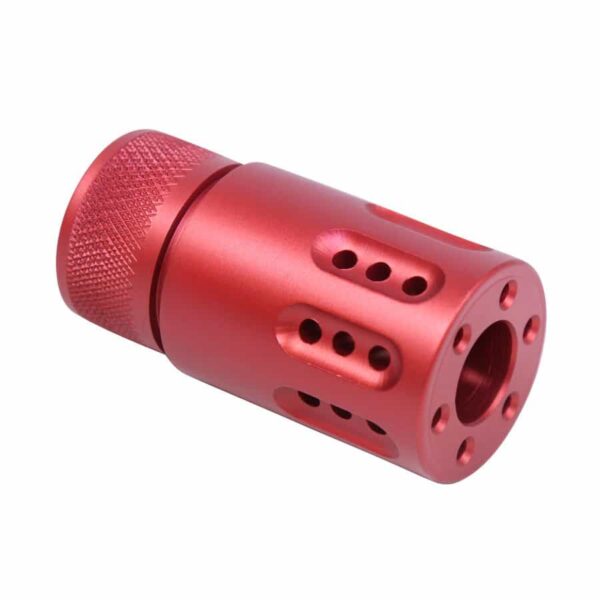 a red metal object on a white background