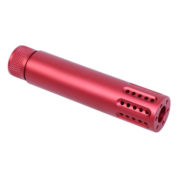 a red metal object on a white background