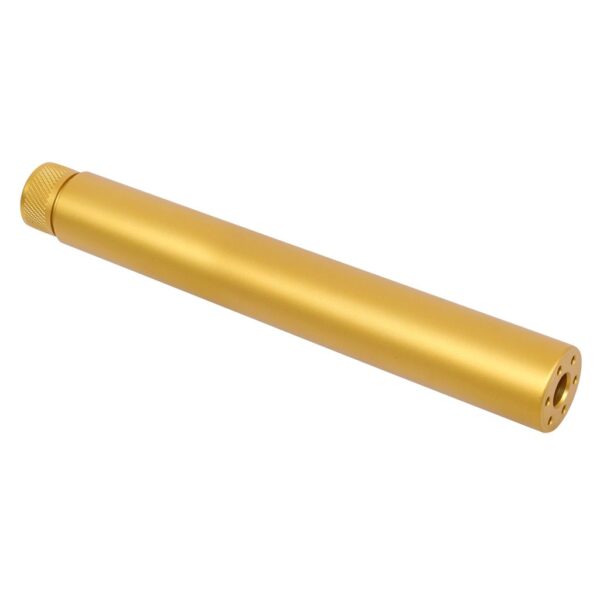 a brass cylinder with a white background