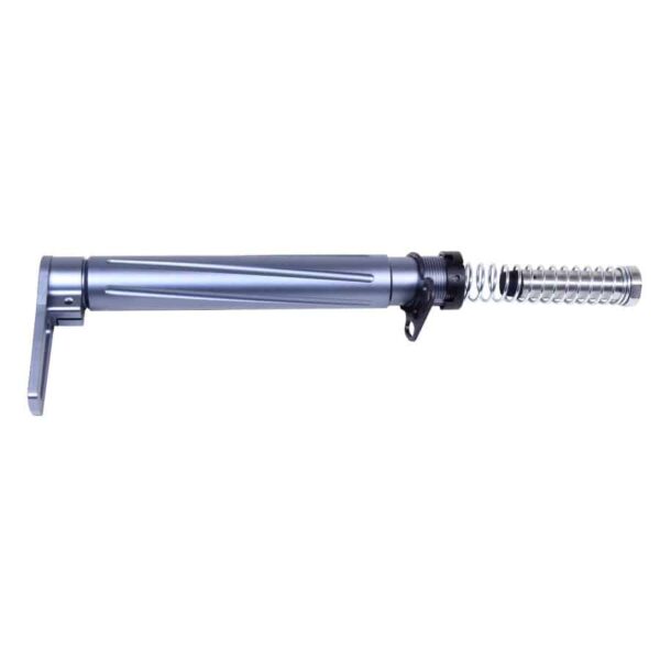 a close up of a metal object on a white background