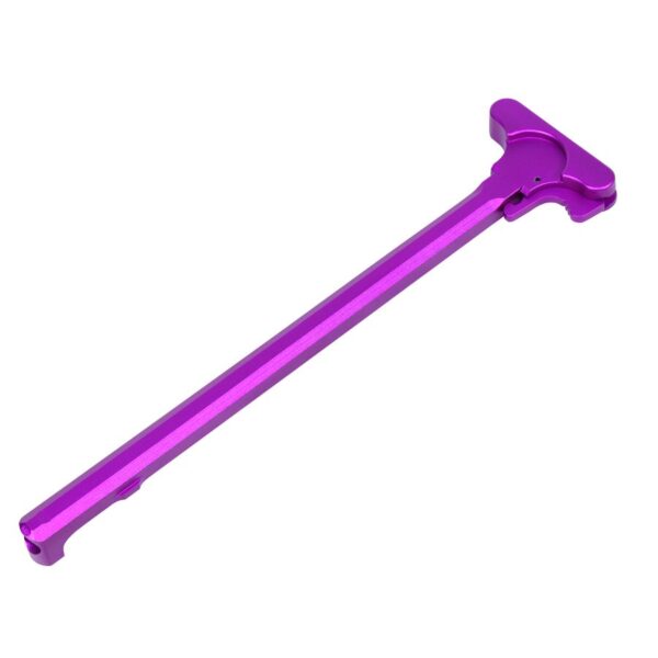 a purple handle on a white background