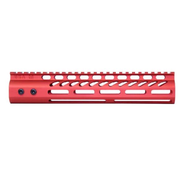 a red rifle rail on a white background