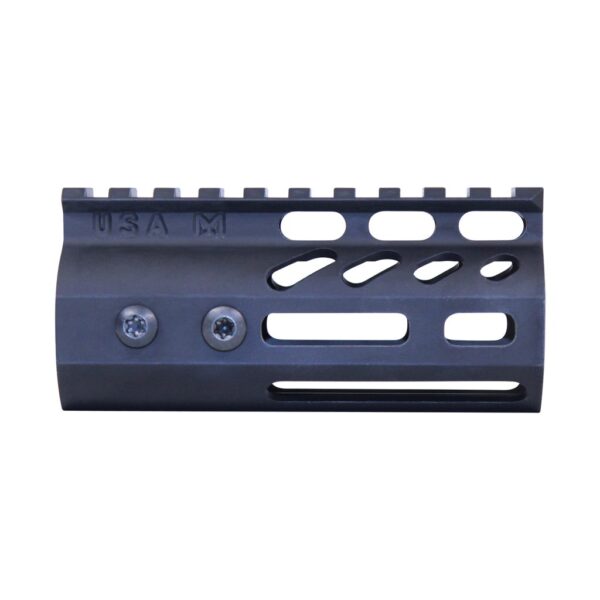 an aluminum handguard for a rifle on a white background