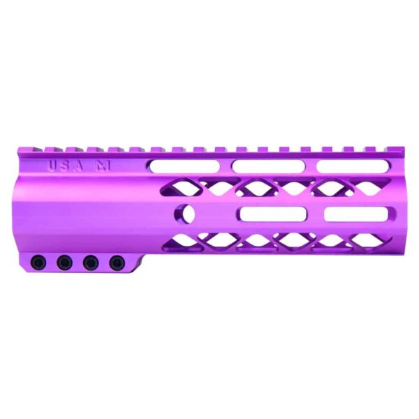 a purple handguard for a rifle on a white background