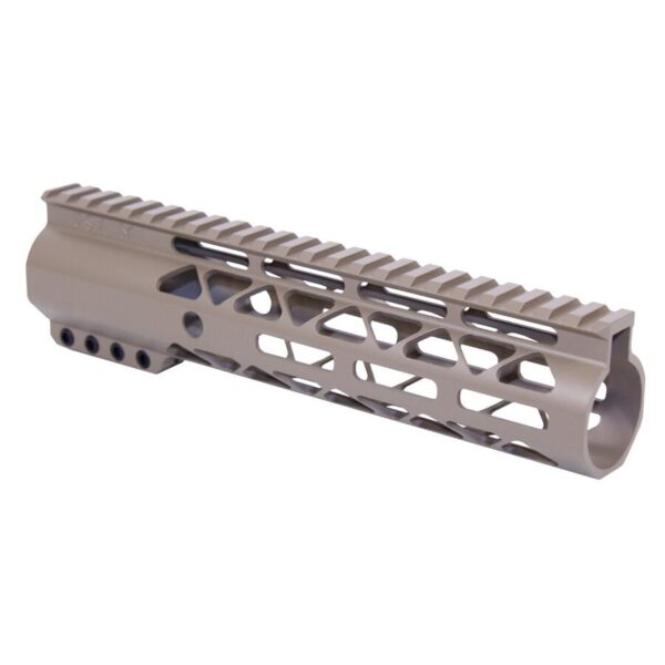 an aluminum handguard for a rifle on a white background