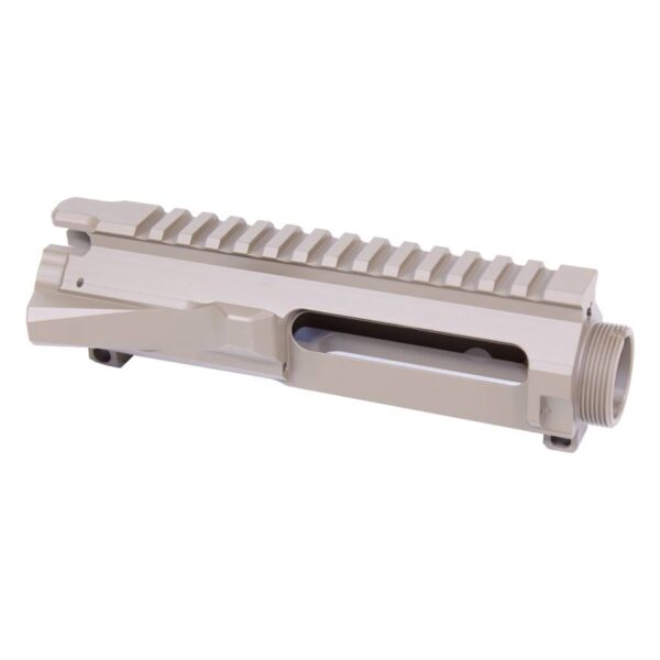 an aluminum handguard for a rifle on a white background