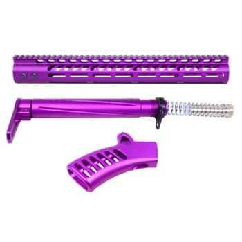 a purple gun and a purple tool on a white background