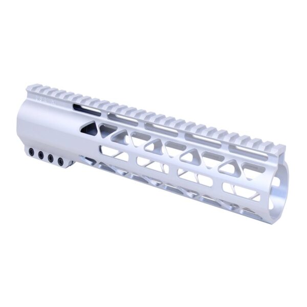 an aluminum handguard for a rifle on a white background