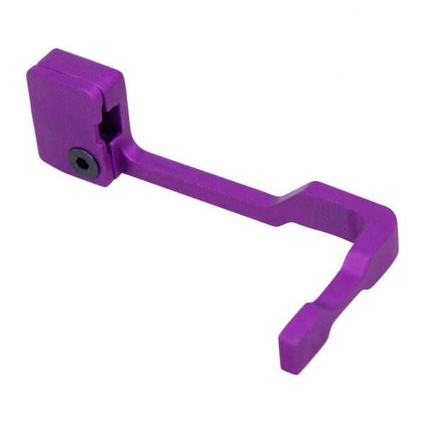 a purple plastic handle for a camera