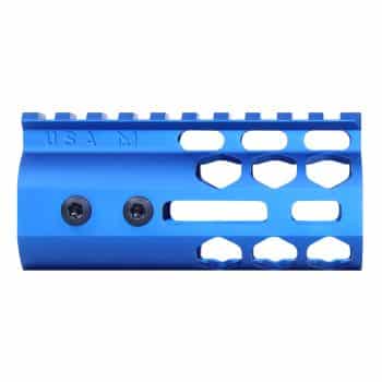 a blue tool holder with holes and holes