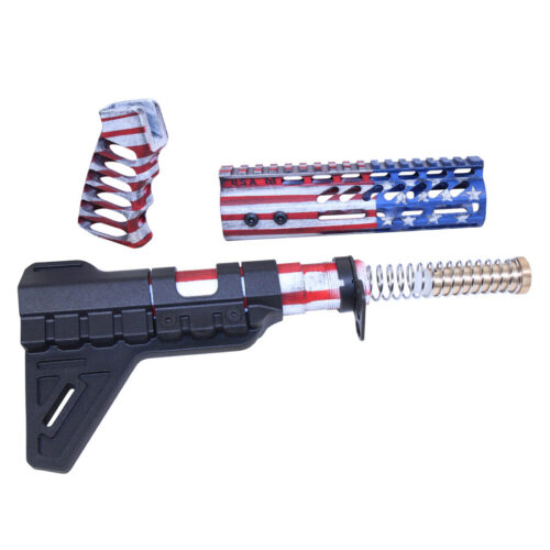 AR-15 PISTOL FURNITURE SET W/MICRO BREACH PISTOL BRACE – (Cerakote Battleworn Finish)