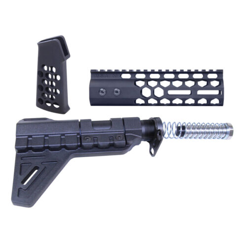 AR-15 Honeycomb Pistol Furniture Set With Brace – Multiple Colors