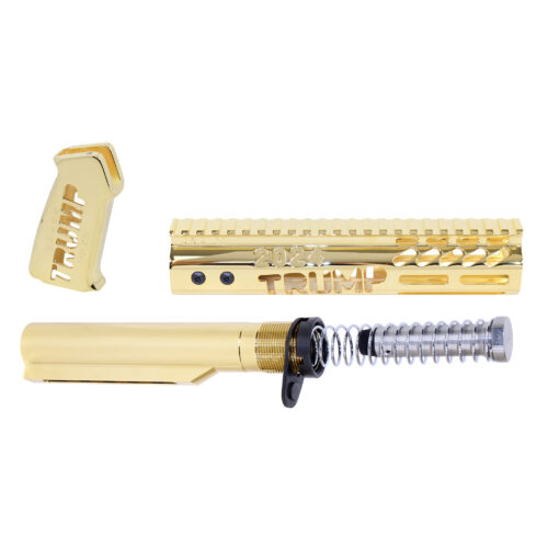 AR-15 “Trump Series” Premium Limited Edition Pistol Furniture Set With Miltube (24 Ct Gold Plated)