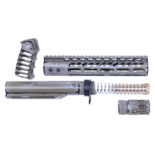 AR-15 10″ Limited Edition “Sketch” Pistol Brace Build Kit With Milspec Buffer Tube (Cerakote Flat Dark Earth Sketch)
