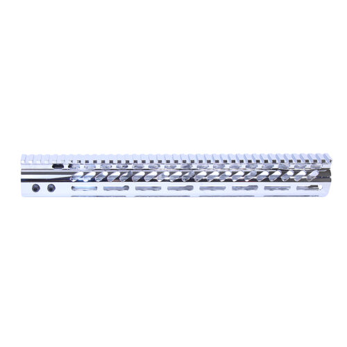 15″ Ultra Lightweight Thin M-LOK Free Floating Handguard With Monolithic Top Rail (Chrome)